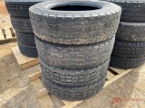 (4) 255/70R 22.5 TIRES