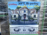 NEW GREATBEAR 20' BI-PARTING WROUGHT IRON GATE, DEER SCENE