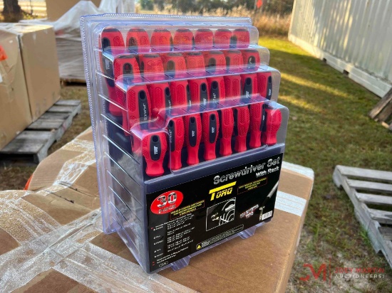 NEW TORQ 30 PIECE SCREWDRIVER SET WITH RACK