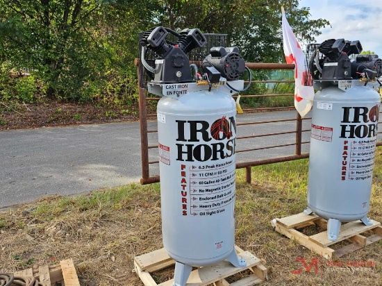 UNUSED IRON HORSE 60 GALLON ELECTRIC AIR COMPRESSOR