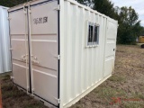 12' OFFICE CONTAINER WITH DOUBLE DOORS AND WALK THROUGH DOOR