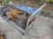 ROLLING SHOP CART WITH TORCH HOSES, METAL RACK, AND CABLE