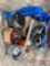 CONTENTS OF PALLET, VARIOUS CHAIN HOOKS, FUEL PUMP HOSE AND NOZZLE, ASSORTED BOLTS