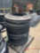 PALLET OF RUBBER SAFETY BARREL BASES