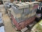 PALLET OF RED AND PEWTER DECORATIVE CONCRETE BLOCKS