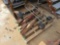 CONTENTS OF PALLET, METAL STAND, HANDTRUCK, TWO ROLLING TRAILER LANDING GEARS