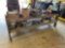 WOODEN TABLE AND CONTENTS