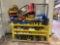 ROLLING TABLE WITH CONTENTS, VARIOUS TRUCK AND TRAILER LIGHTS