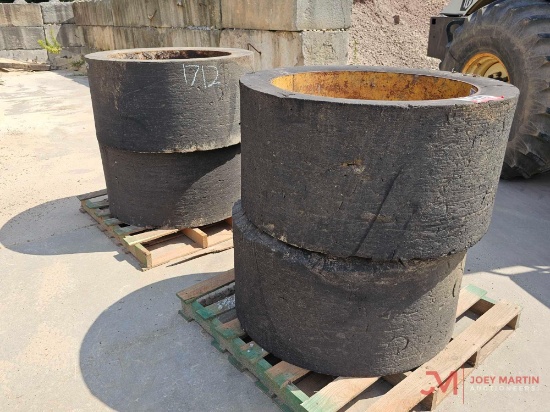 (4) RUBBER TIRE LOADER SOLID WHEELS & TIRES