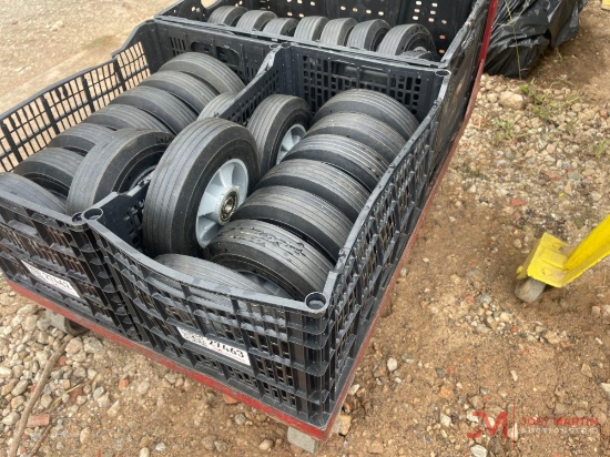 CRATE OF DOLLY WHEELS