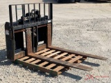 SKID STEER QUICK ATTACH HYDRAULIC ROTATING PALLET FORKS