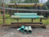 CONTENTS OF RACKS I-BEAMS, PVC PIPE, GUARD RAIL