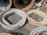 (2) CONCRETE LIDS WITH SQUARE OPENINGS