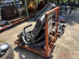 ROLLING SHOP CART WITH VARIOUS ENGINE AND EQUIPMENT PARTS