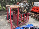 ROLLING METAL RACK WITH VARIOUS HAND TOOLS