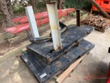 CONTENTS OF PALLET, (2) METAL PALLETS, AND TRUCK HITCH