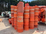MULTIPLE PLASTIC SAFETY BARRELS