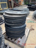 PALLET OF RUBBER SAFETY BARREL BASES