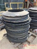 PALLET OF RUBBER SAFETY BARREL BASES