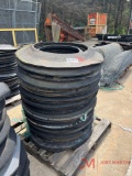 PALLET OF RUBBER SAFETY BARREL BASES
