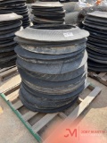 PALLET OF RUBBER SAFETY BARREL BASES