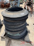 PALLET OF RUBBER SAFETY BARREL BASES
