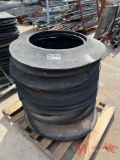 PALLET OF RUBBER SAFETY BARREL BASES