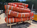 NUMEROUS PLASTIC SAFETY BARRELS