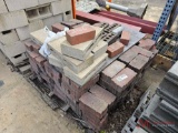PALLET OF RED BRICK PAVERS AND CONCRETE BLOCKS