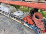 CONTENTS OF THREE SHELVES, CONCRETE WATER VALVE MARKERS, ALUMINUM STEPS, METAL DOORS, METAL WATER VA