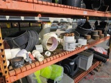 CONTENTS OF SHELF, VARIOUS PLASTIC AND PVC PIPE FITTINGS