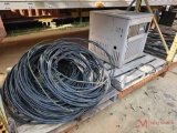 CONTENTS OF TWO SHELVES, ELECTRICAL WIRE, HEYWARD POOL PUMP