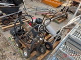 CONTENTS OF PALLET: ROLLING HOSE REELS & GAS POWERED BLOWER