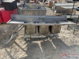 COMMERCIAL 3 BAY STAINLESS STEEL SINK