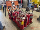 ROLLING SHOP CART WITH MULTIPLE FIRE EXTINGUISHERS