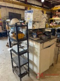 CABINET, SHELF AND CONTENTS