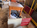 TOOL BOX WITH CONTENTS, TABLE, CABINET