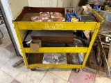 ROLLING SHOP CART WITH CONTENTS