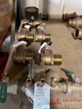 APPROXIMATELY (8) BRASS VALVES, SMITH COOPER AND WILKINS