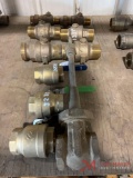 APPROXIMATELY (10) BRASS VALVES AND COUPLERS