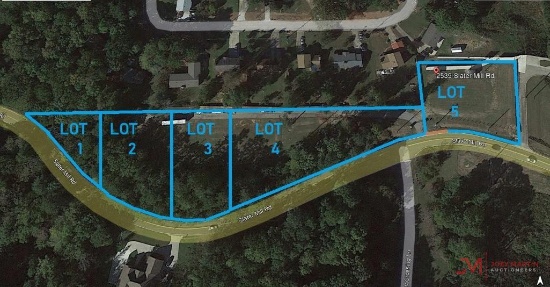 5 LOTS, LOTS 1-5 (AUCTION LOT # 5-9) TOTALING 3.01 ACRES ON SLATER MILL RD, DOUGLASVILLE, GA OFFERED