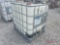 275 GALLON PLASTIC TOTE WITH METAL CAGE