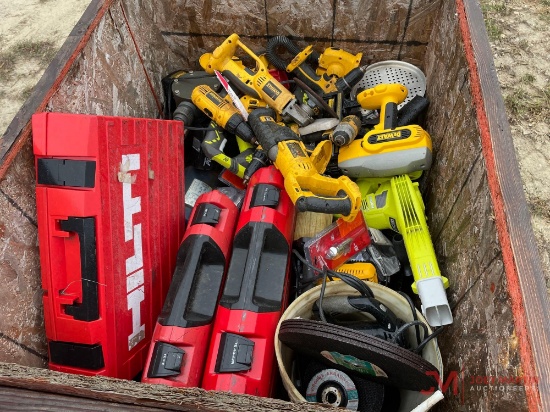 CRATE OF TOOLS & WELDING SUPPLIES
