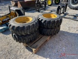 (4) NEW 10-16.5 SKID STEER TIRES AND WHEELS