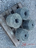 PALLET OF (4) ROLLS OF BARBED WIRE