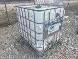 275 GALLON PLASTIC TOTE WITH METAL CAGE