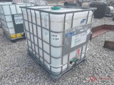 275 GALLON PLASTIC TOTE WITH METAL CAGE