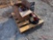 PALLET OF MISCELLANEOUS LIGHTS, SAW CUT OFF WHEELS, ROTORS, COME--ALONG