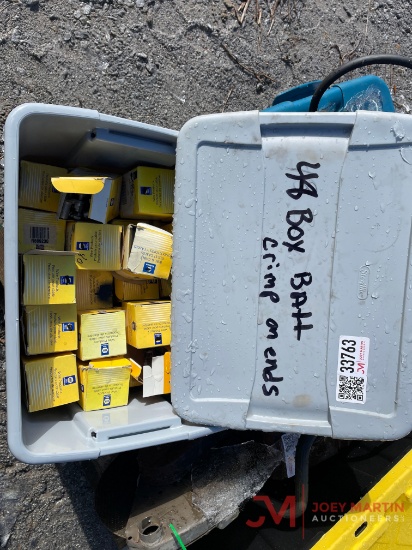 (48) BOXES OF BATTERY CABLE ENDS AND WIRE