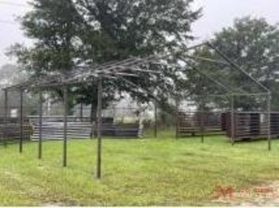 (1) 20' W X 25' L X 8' H GALVANIZED METAL BUILDING FRAME
